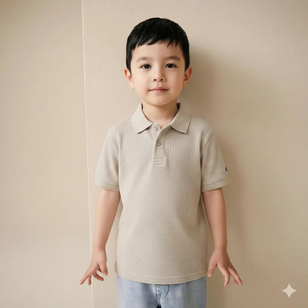 Boy Pristine Solid Polo Neck T-Shirt