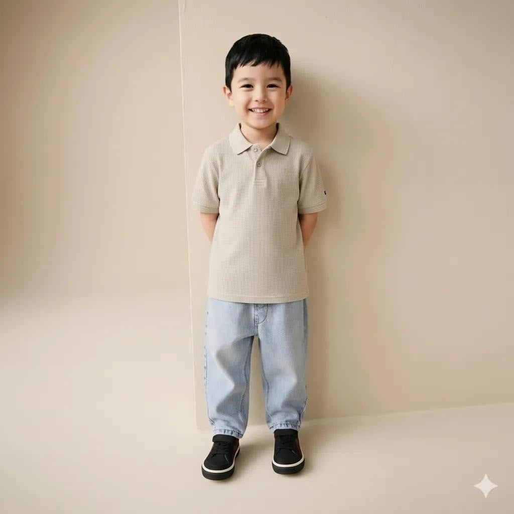 Boy Pristine Solid Polo Neck T-Shirt
