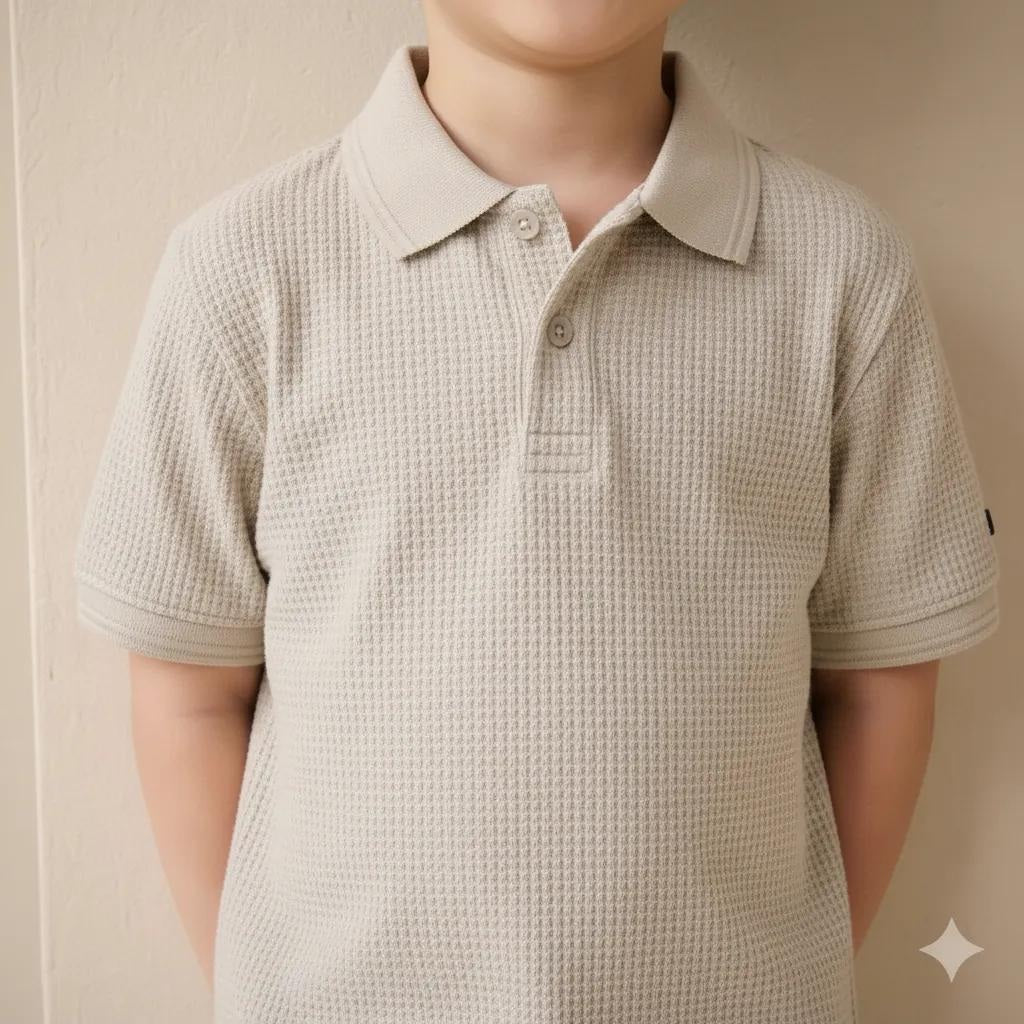 Boy Pristine Solid Polo Neck T-Shirt