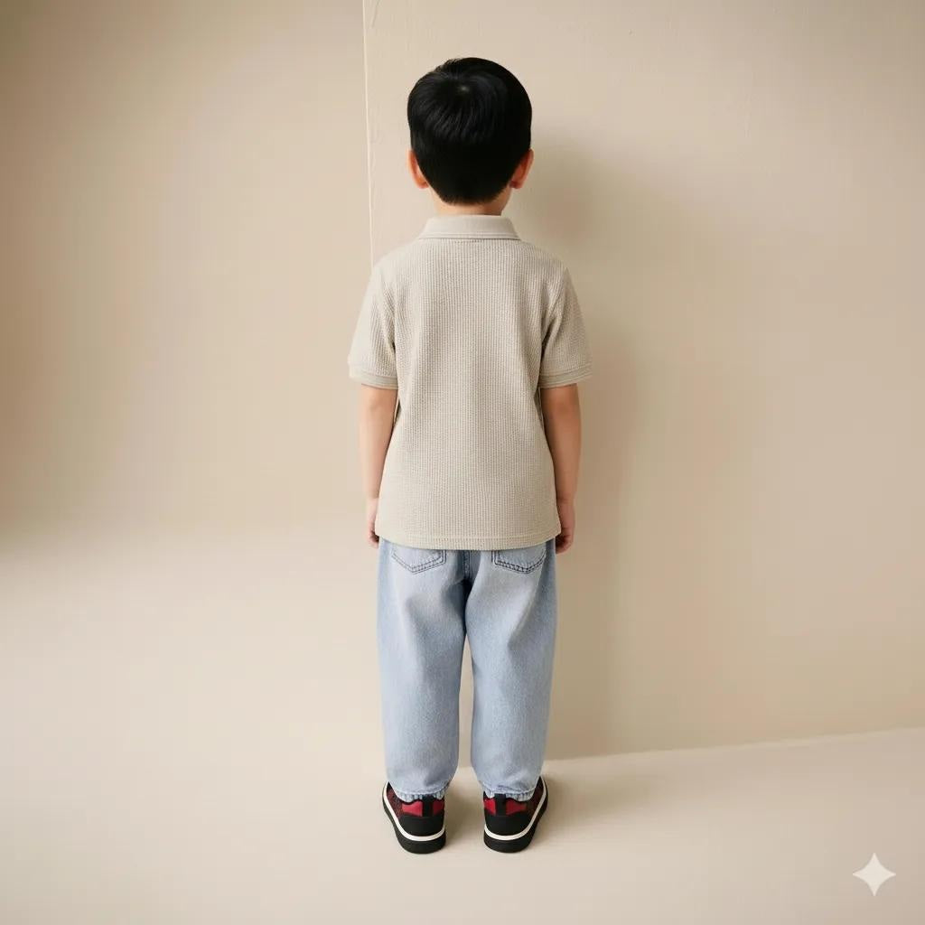 Boy Pristine Solid Polo Neck T-Shirt