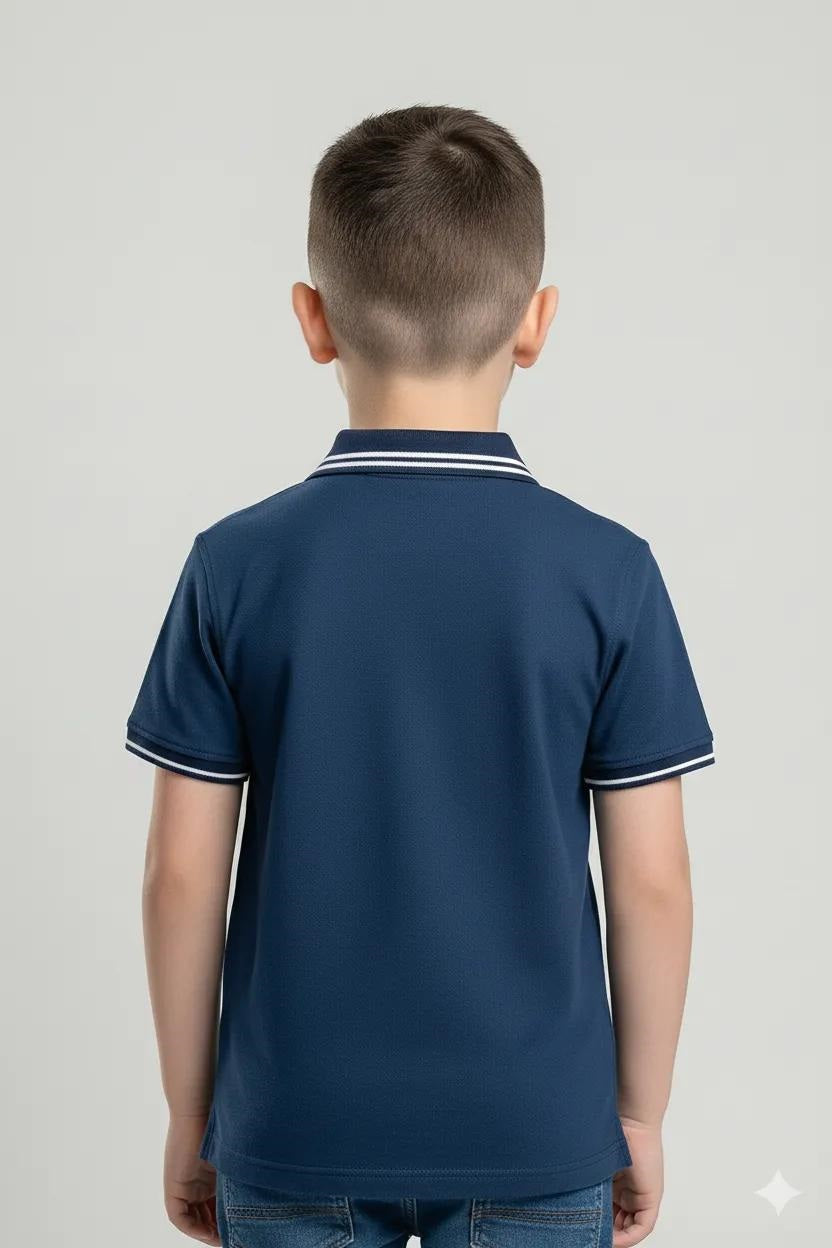 Boys Air-Force Solid Cotton Polo Tshirt