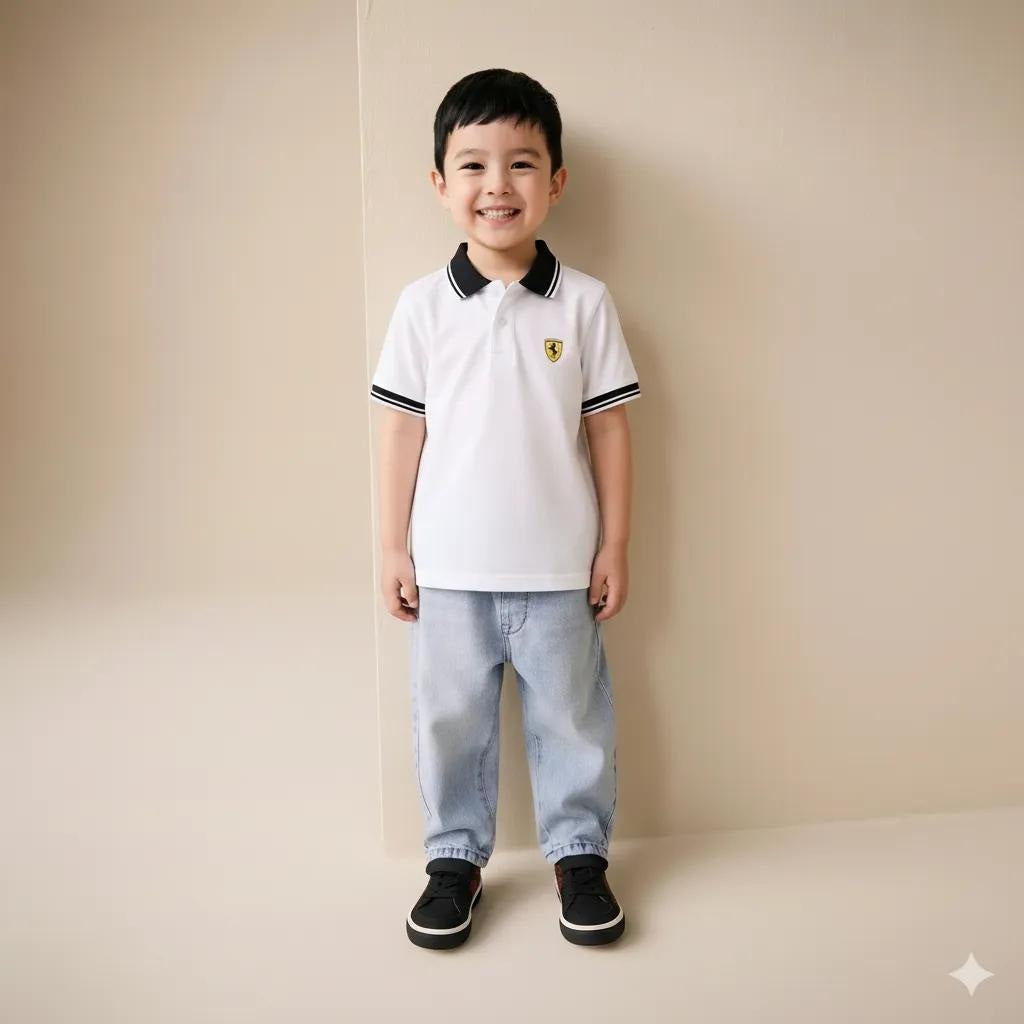 Boy Solid Polo Neck T-Shirt