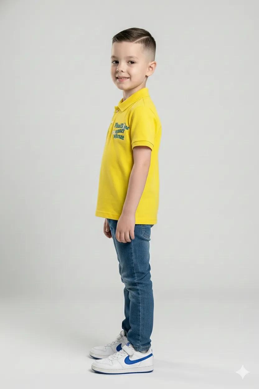 Boy Polo Collar Printed T-Shirt