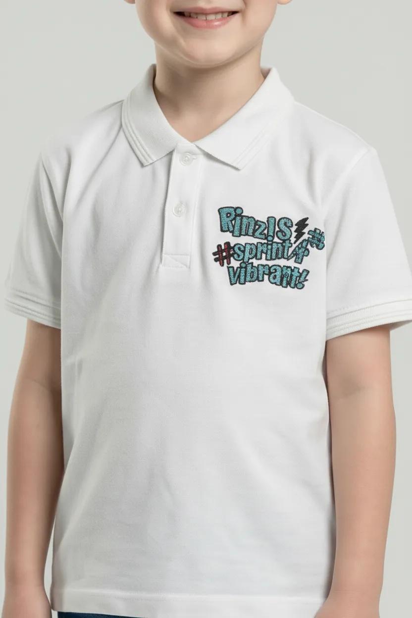 Boy Polo Collar Printed T-Shirt