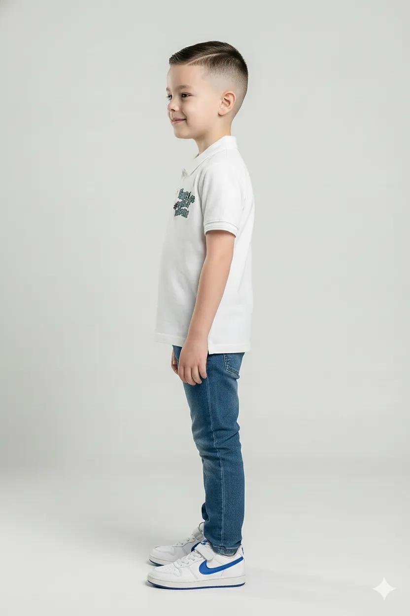 Boy Polo Collar Printed T-Shirt