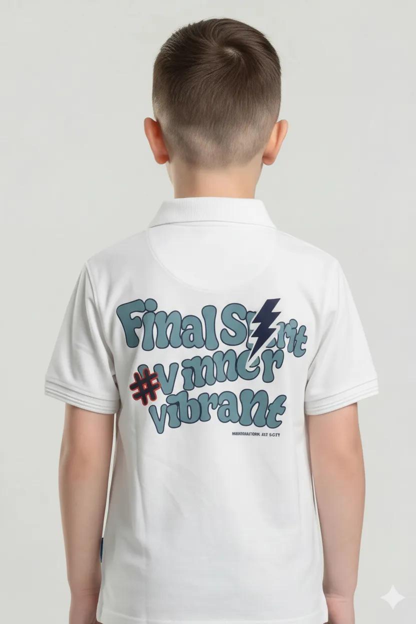 Boy Polo Collar Printed T-Shirt