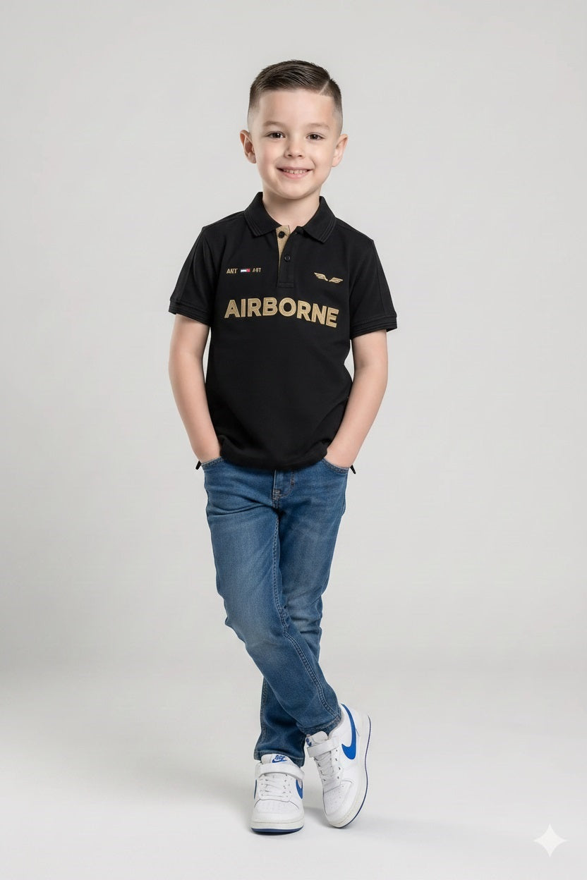 Boys Chest Polo Collar T-shirt