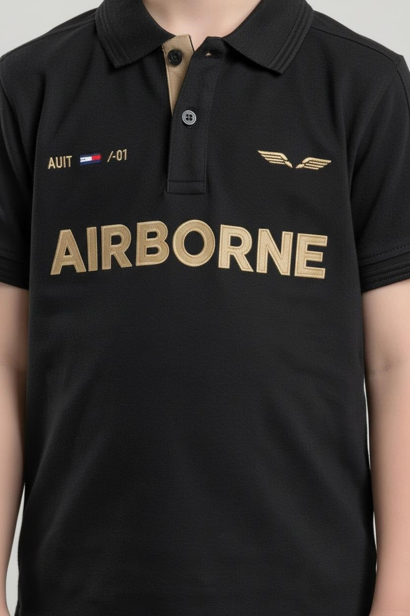Boys Chest Polo Collar T-shirt