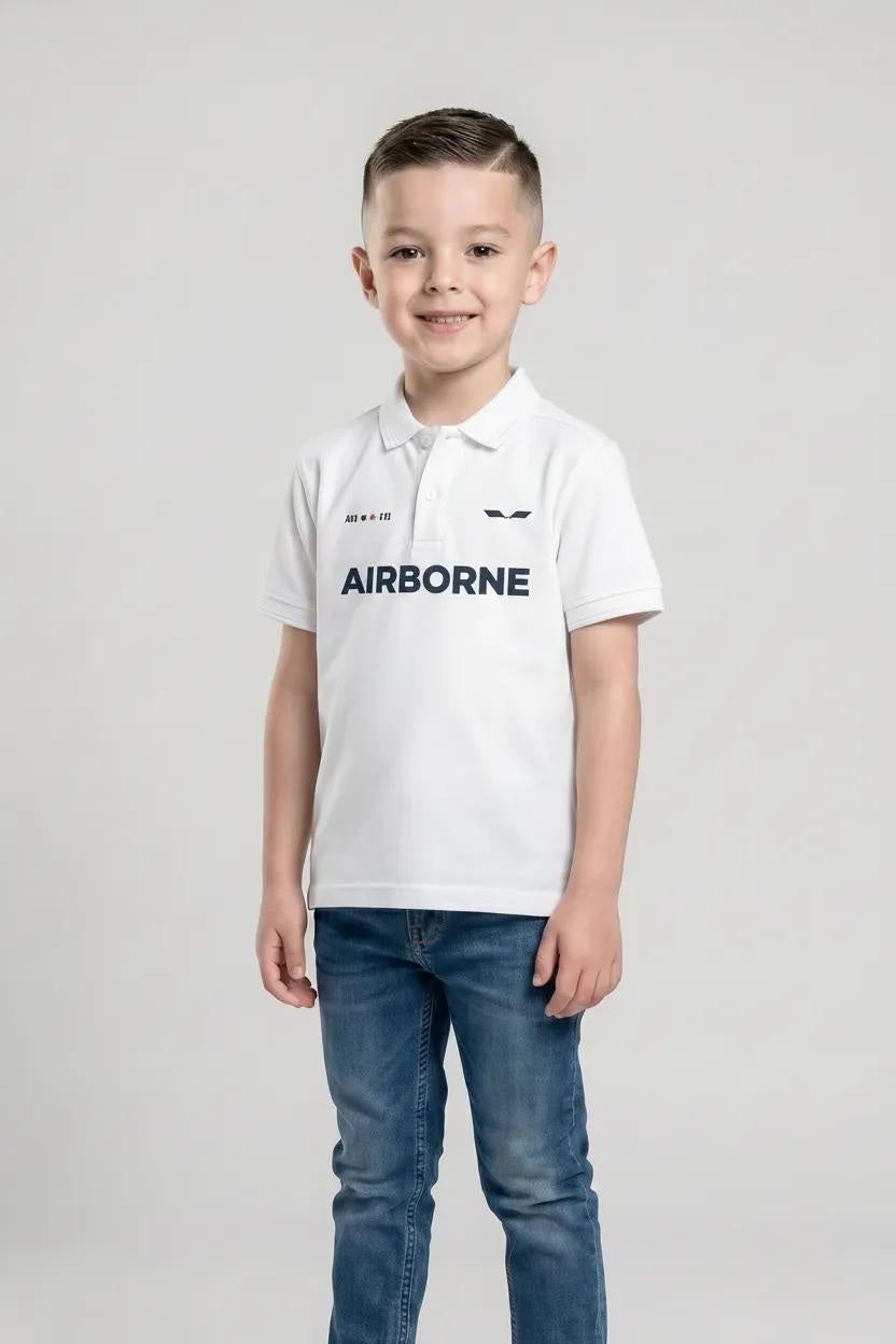 Boys Typography Printed Polo Collar T-shirt