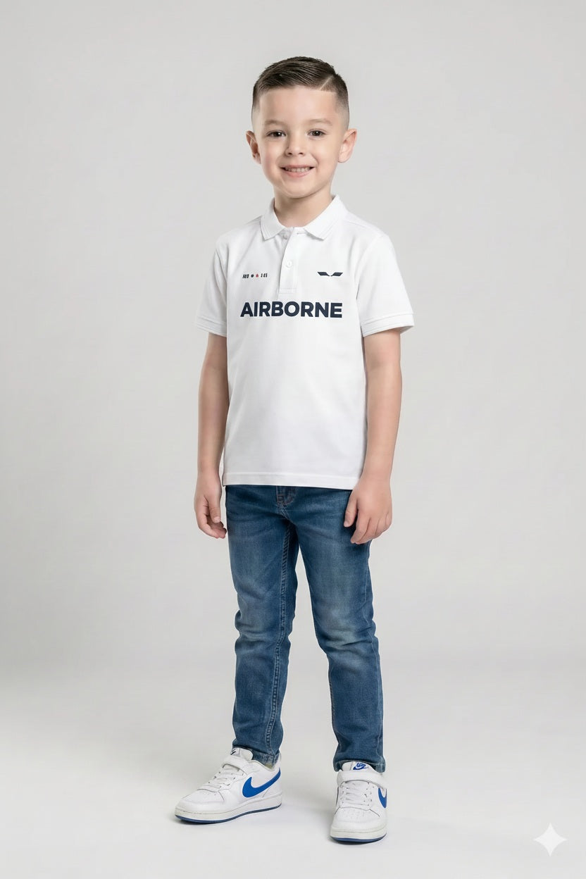 Boys Typography Printed Polo Collar T-shirt