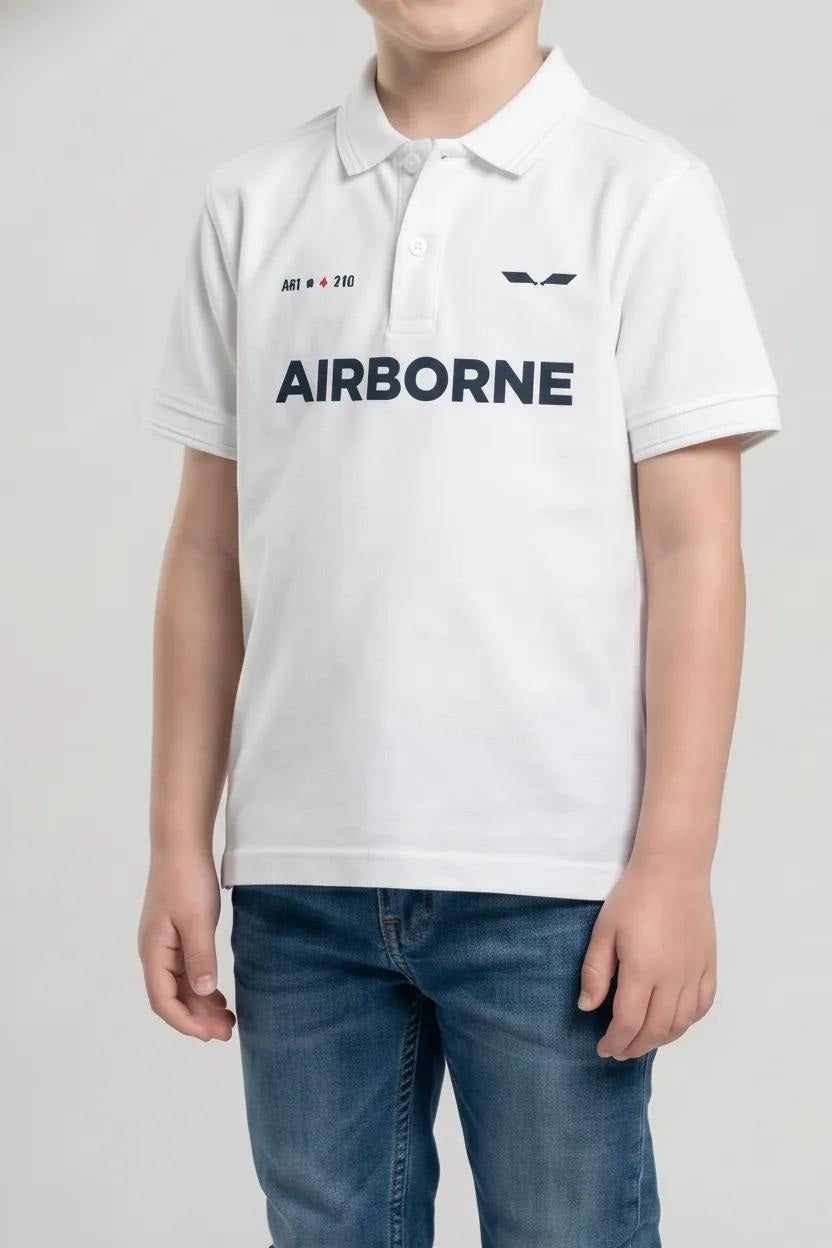 Boys Typography Printed Polo Collar T-shirt