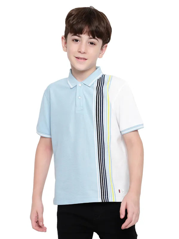 Octave Boys Colourblocked Polo Collar T-Shirt