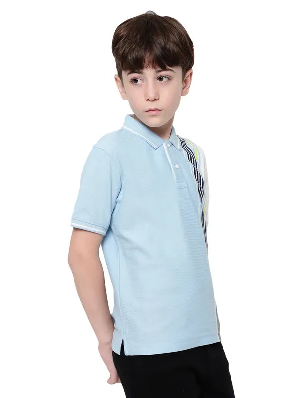 Octave Boys Colourblocked Polo Collar T-Shirt