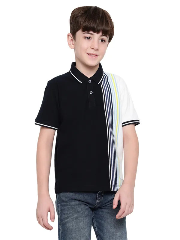 Octave Boys Polo Collar Colourblocked T-Shirt