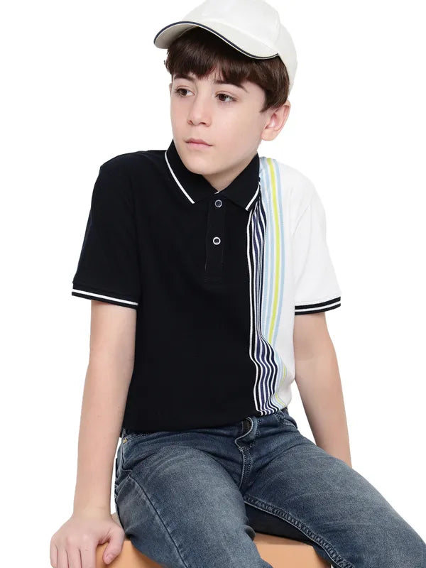 Octave Boys Polo Collar Colourblocked T-Shirt