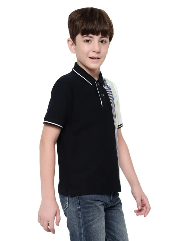 Octave Boys Polo Collar Colourblocked T-Shirt