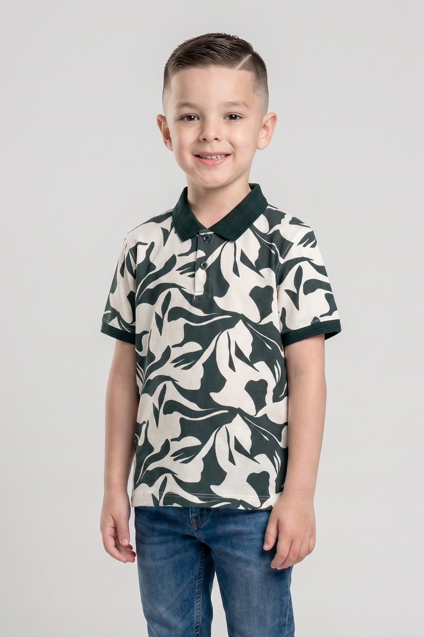 Boy Pacific Printed Polo Neck T-Shirt