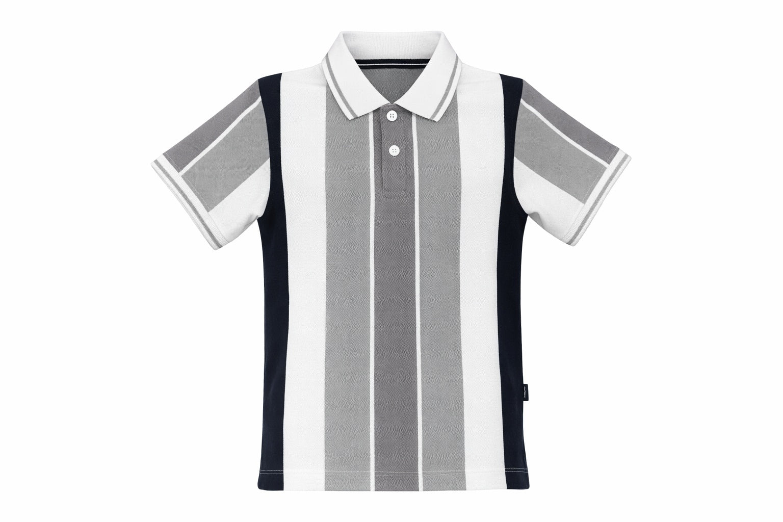 Octave Boys Grey Striped Polo Collar T-shirt