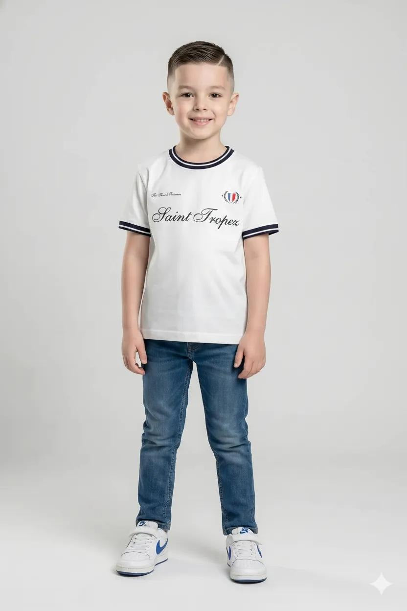 Boys Off White Typography Printed T-shirt
