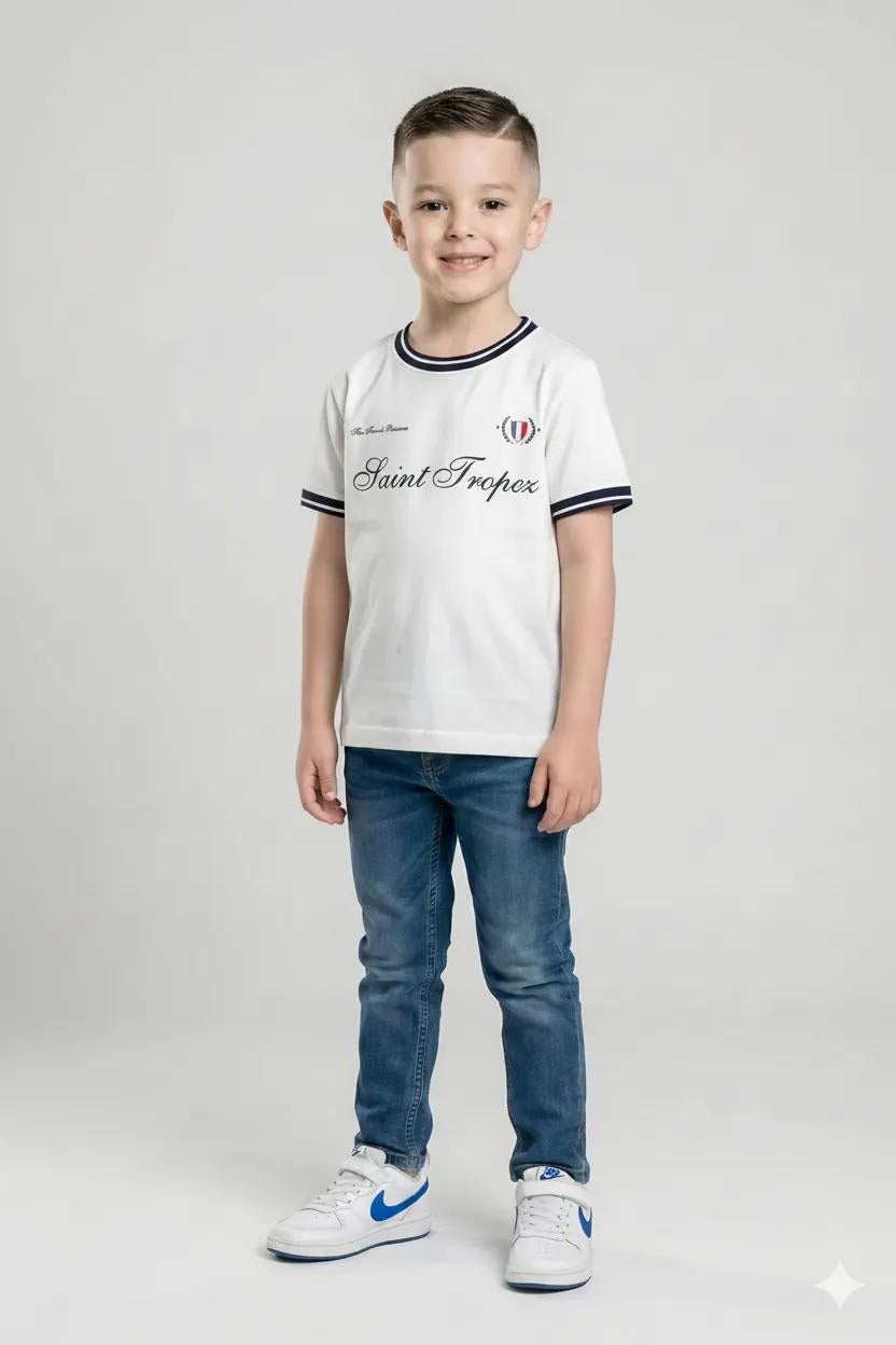 Boys Off White Typography Printed T-shirt