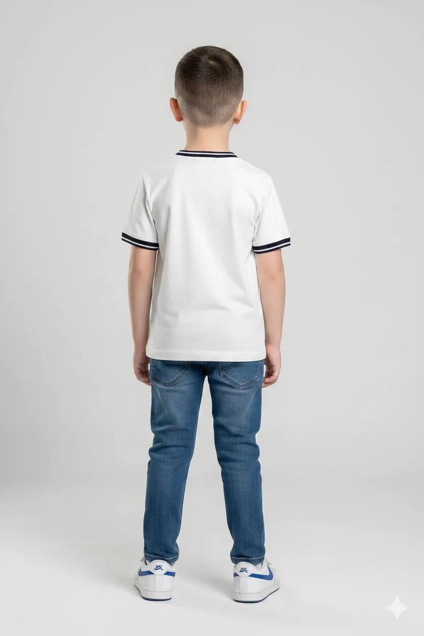 Boys Off White Typography Printed T-shirt