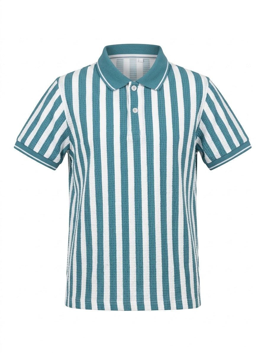 Boys Nile Striped Polo Collar T-shirt
