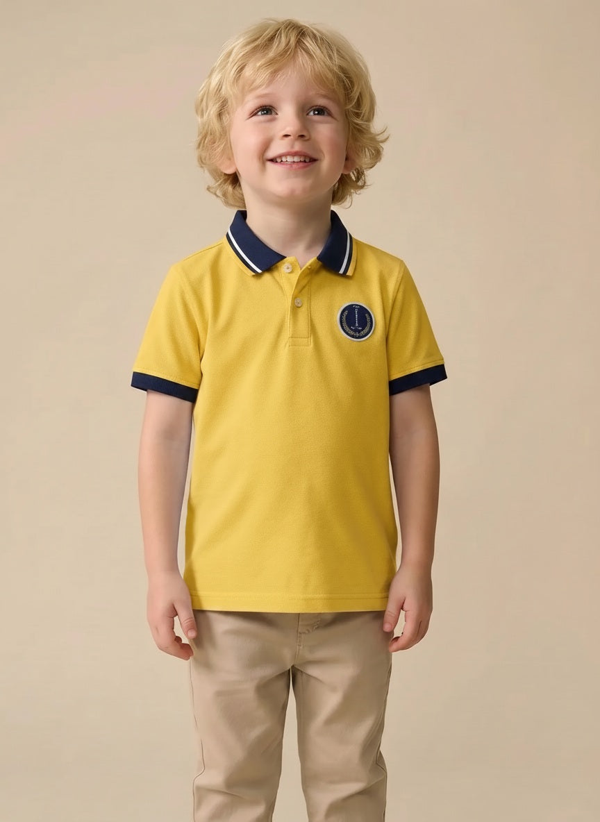 Boys Mustard Polo Collar T-shirt