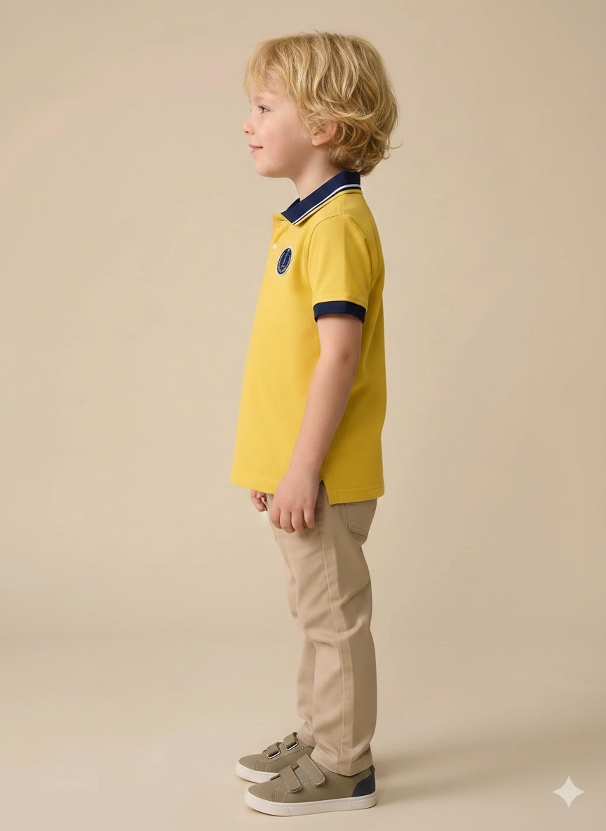 Boys Mustard Polo Collar T-shirt