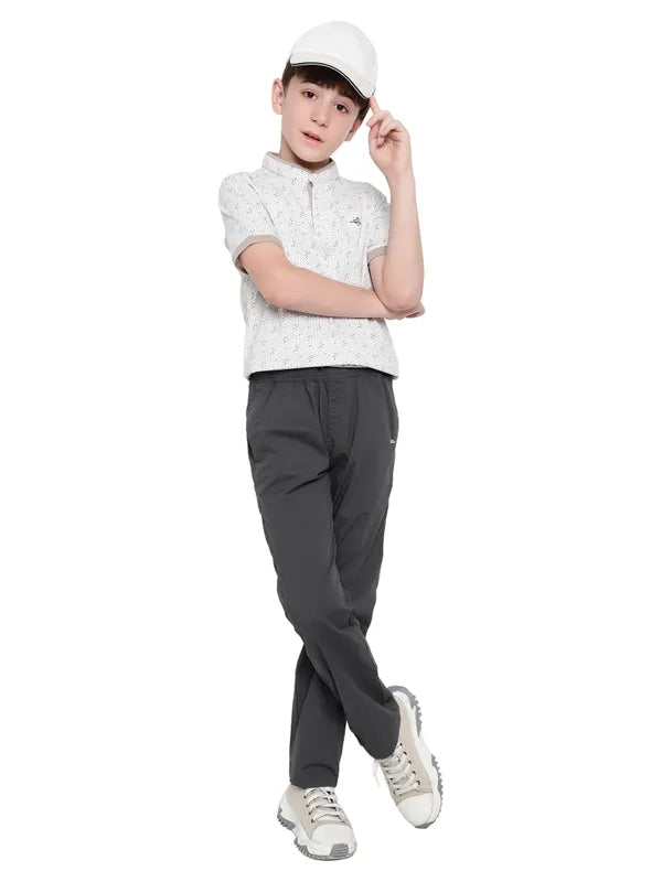 Octave Boys Floral Printed Mandarin Collar T-Shirt