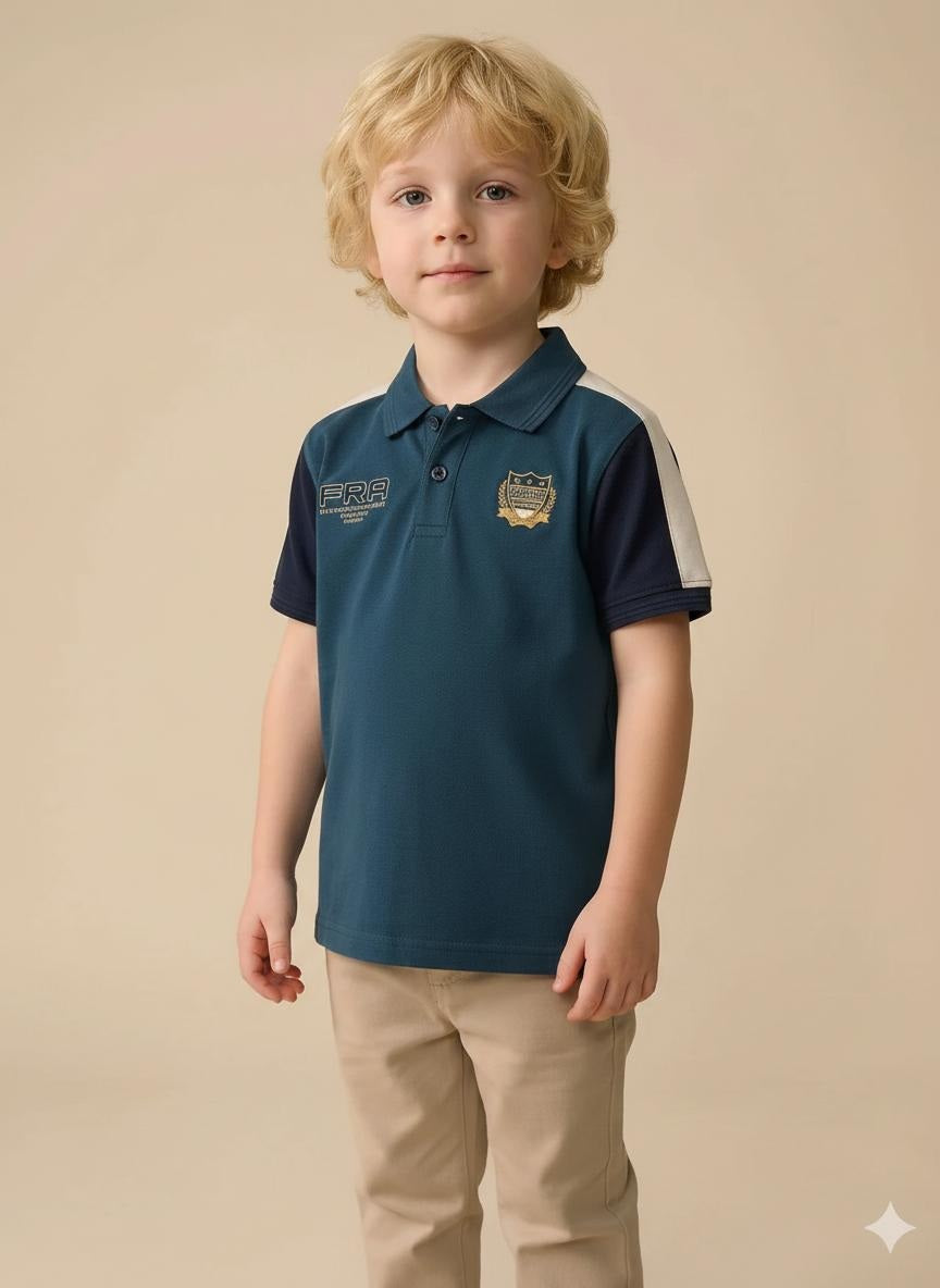 Boys Pacific Printed Polo Collar T-shirt