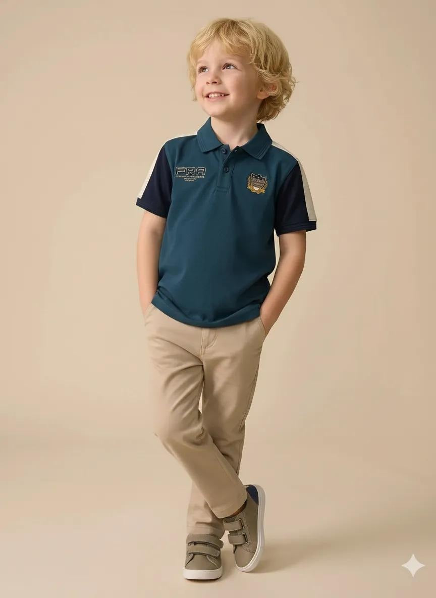 Boys Pacific Printed Polo Collar T-shirt