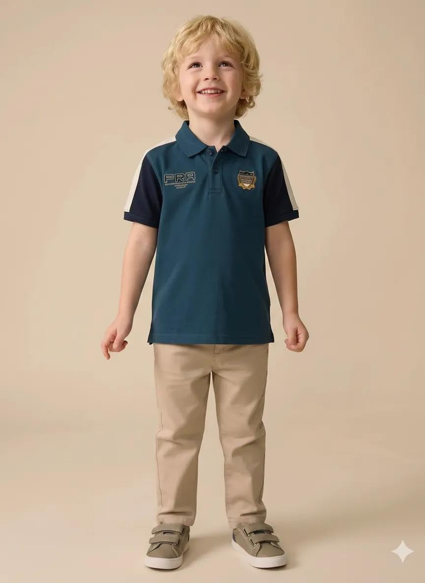 Boys Pacific Printed Polo Collar T-shirt