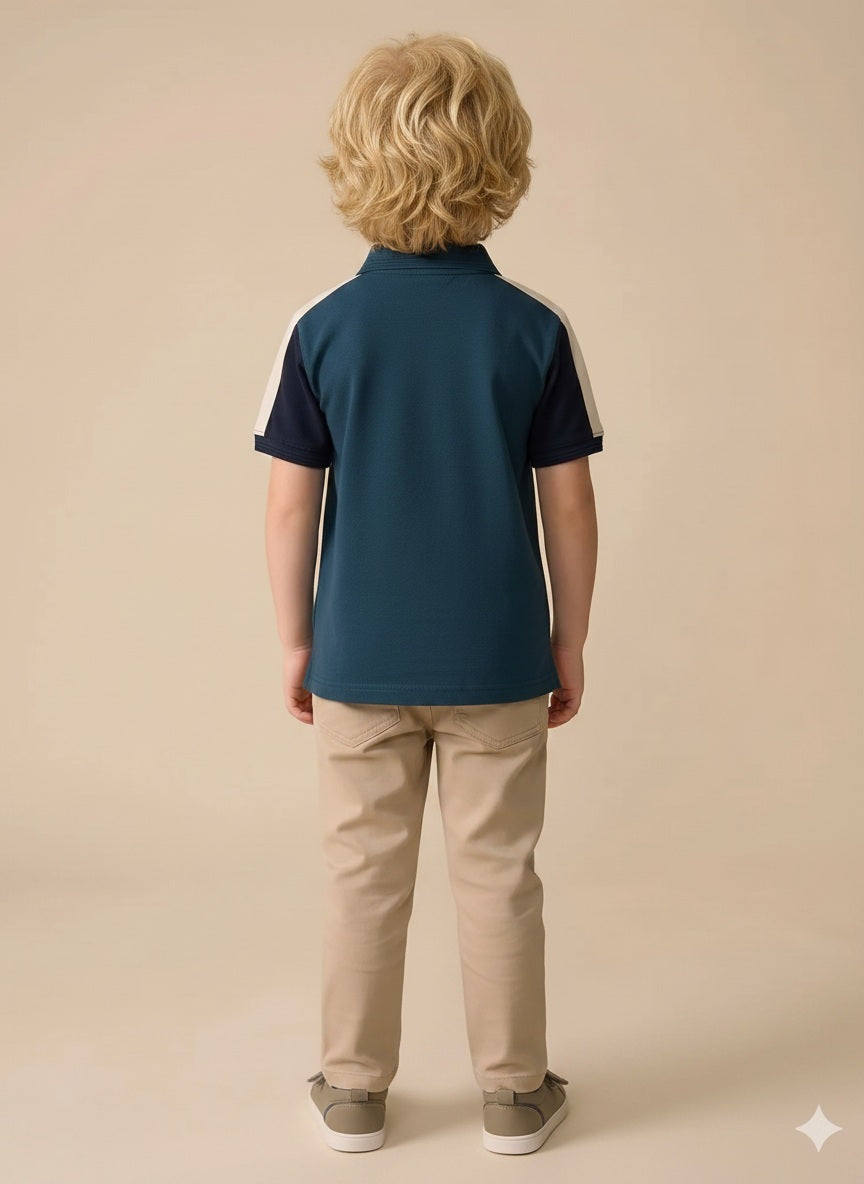 Boys Pacific Printed Polo Collar T-shirt