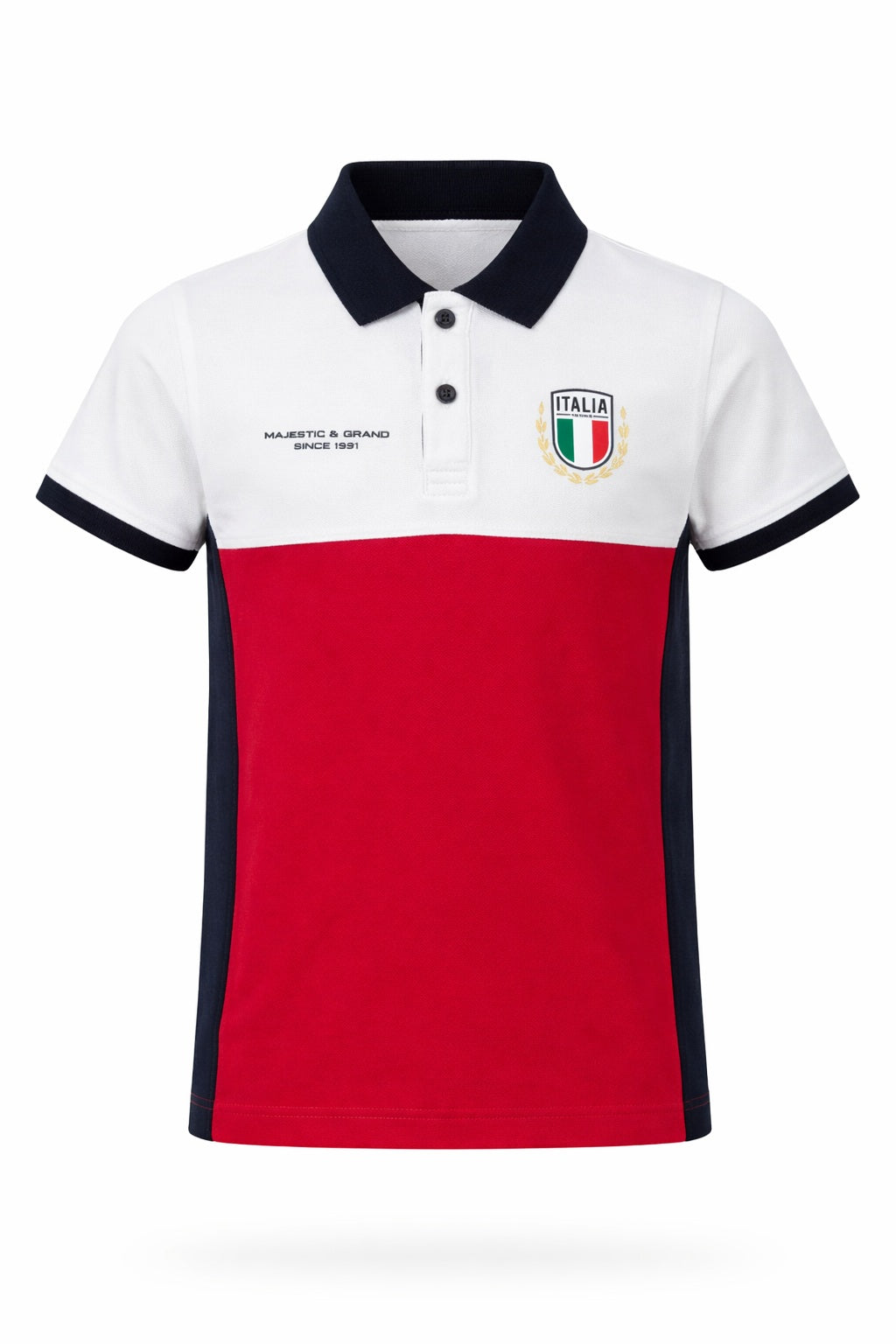 Octave Boys Colourblocked Cotton Polo Collar T-shirt