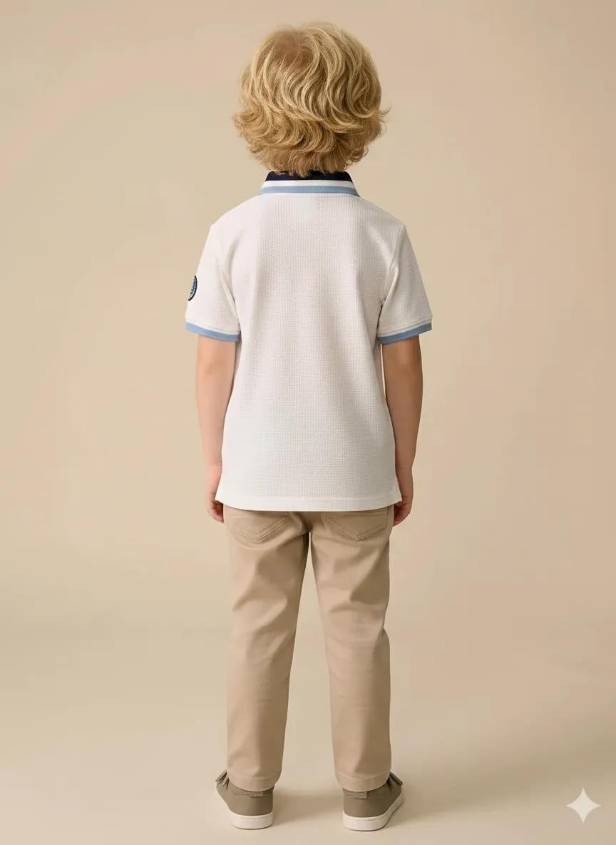 Boys Printed Polo Collar T-shirt