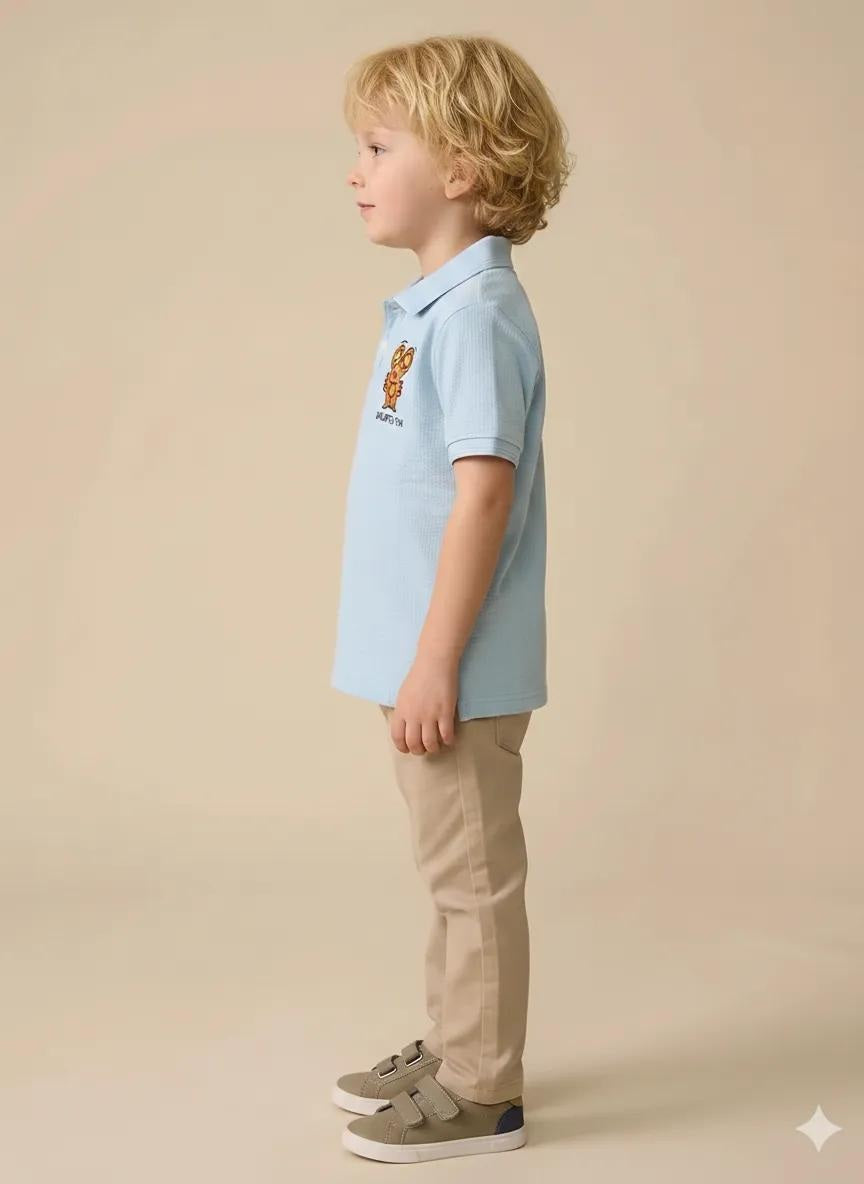 Boys Printed Polo Collar T-shirt