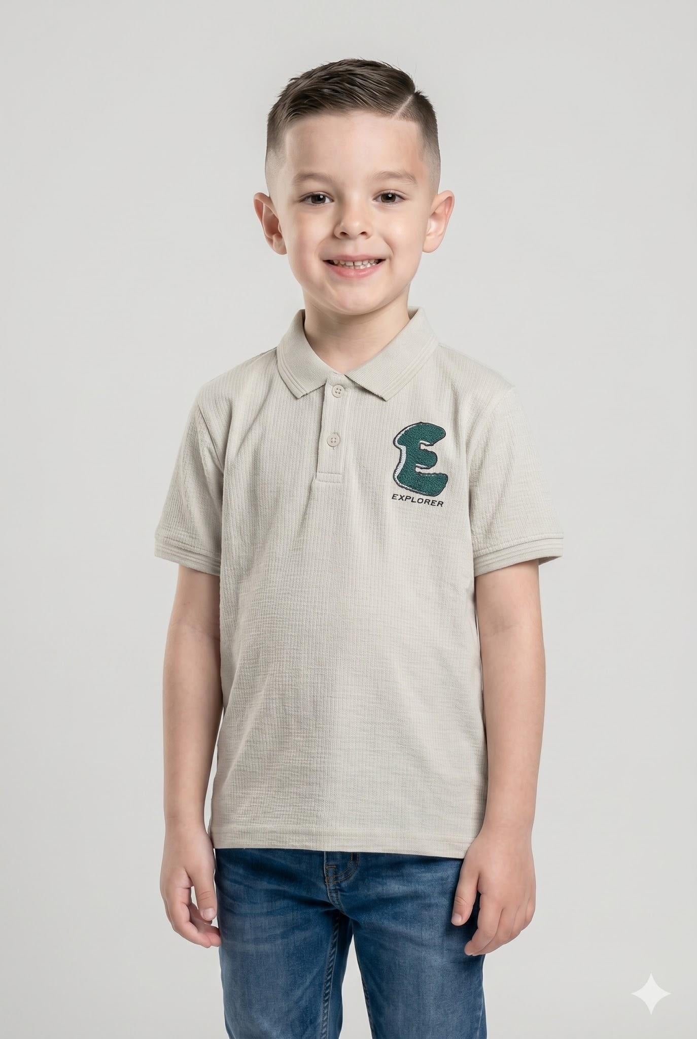 Boy Printed Polo Neck T-Shirt