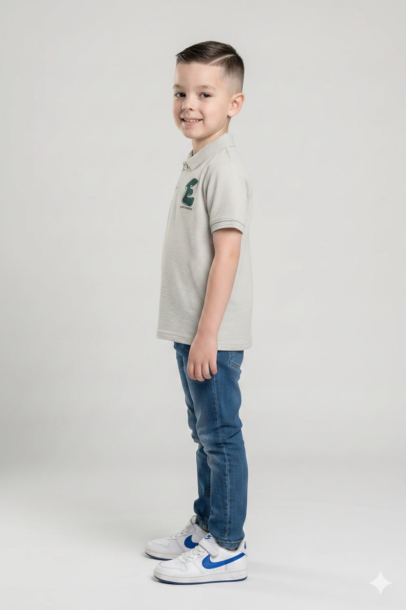 Boy Printed Polo Neck T-Shirt