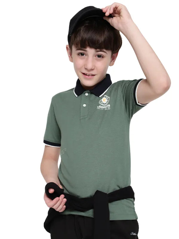 Octave Boy Typography Printed Polo Collar T-Shirt