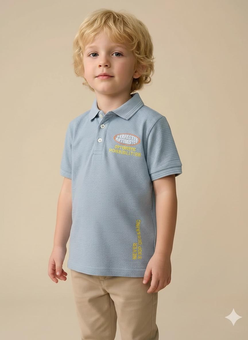 Boys Printed Polo Collar T-shirt