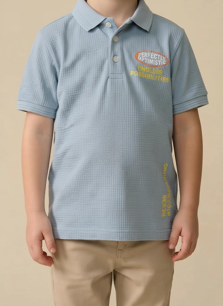 Boys Printed Polo Collar T-shirt
