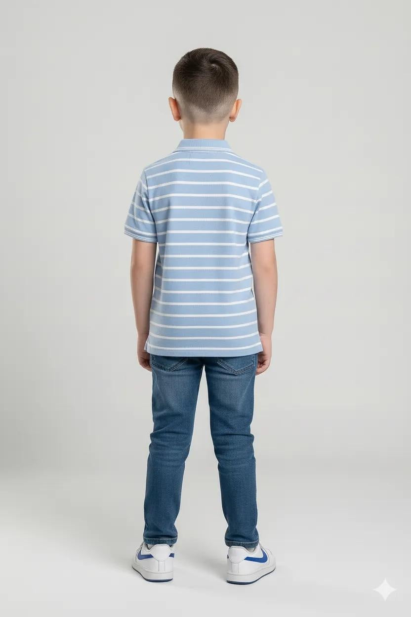 Octave Boys Striped Polo Collar T-shirt