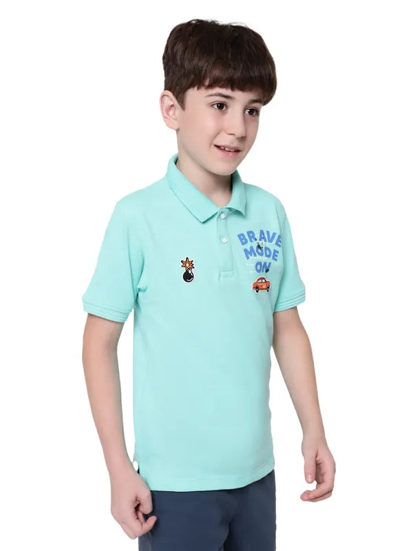 Octave Boy Typography Printed Polo Collar T-Shirt