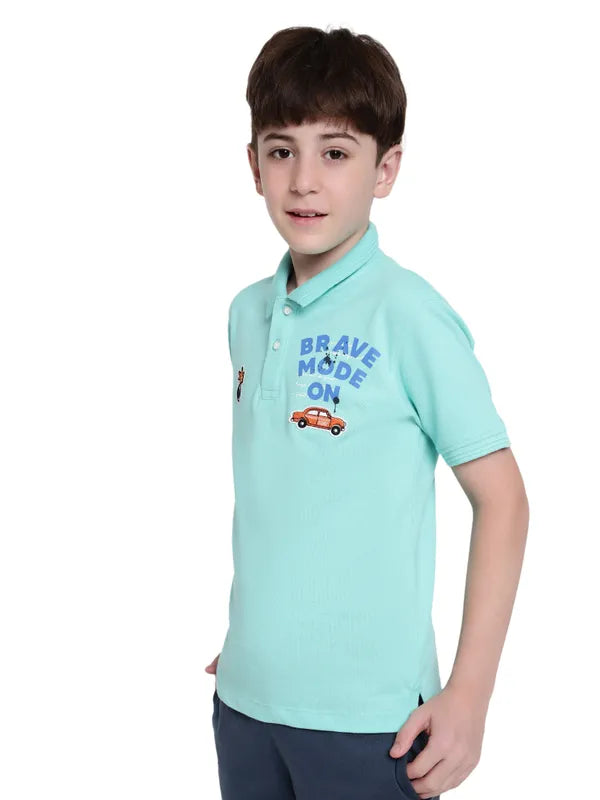 Octave Boy Typography Printed Polo Collar T-Shirt