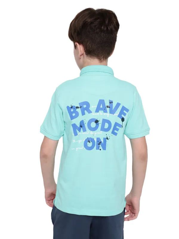 Octave Boy Typography Printed Polo Collar T-Shirt