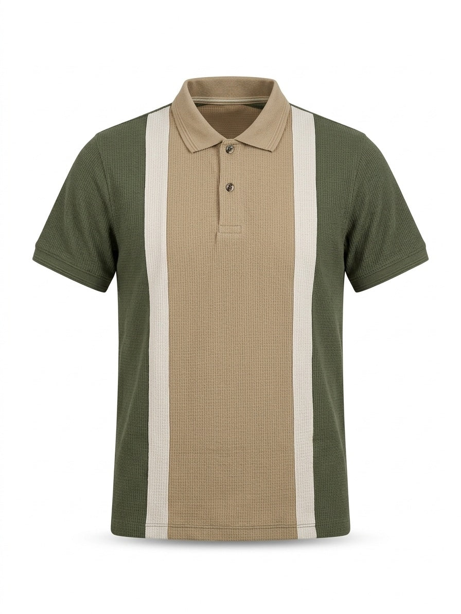 Boys Safari Colourblocked Polo Collar T-shirt