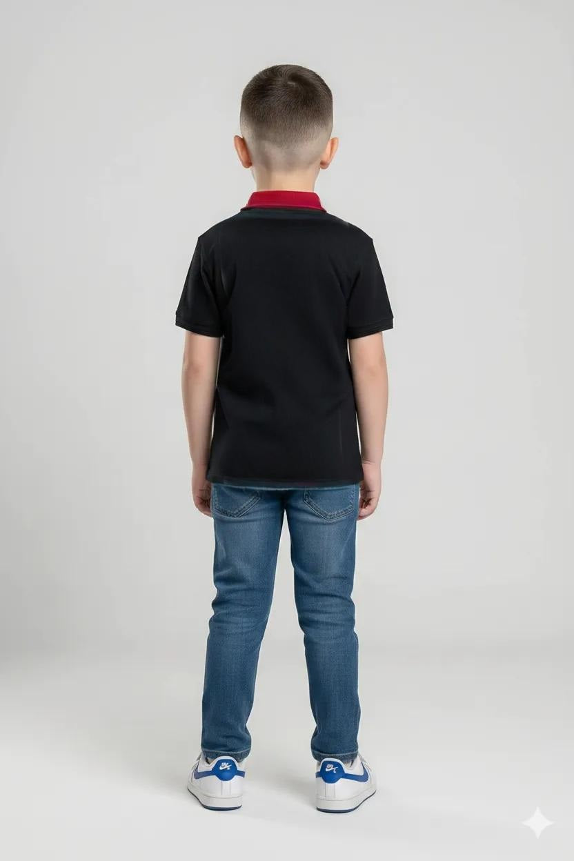 Boys Salsa Colourblocked Polo Collar T-shirt