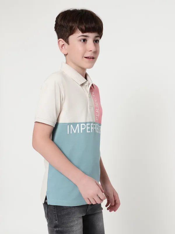 Octave Boys Colourblocked Polo Collar T-Shirt