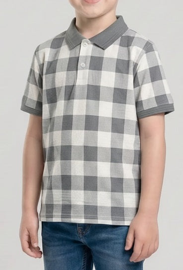 Boys Storm  Checked Polo Collar T-shirt