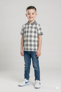Boys Storm  Checked Polo Collar T-shirt